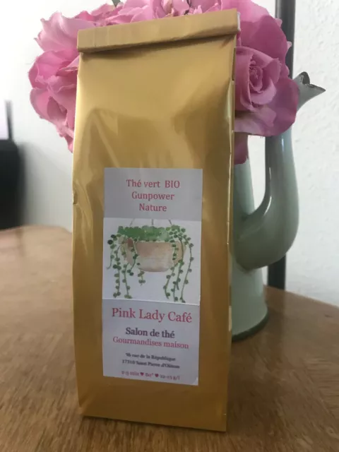 Thé vert Gunpower Nature -  BIO  -  100 G  - Pink Lady Café Oléron