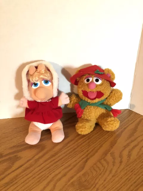 Jim Henson Muppet Babies Plush 1987 Lot Miss Piggy   & Fozzie Bear