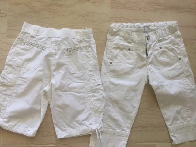 Zara Girls & Autre: Lot De 2 Bermudas Shorts Blancs Fille Taille 6 Ans