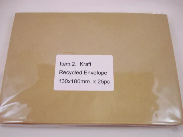 25 Kraft Recycled 180x130mm Envelopes Brown Natural Fits 5"x7" Photo FREEPOSTAGE 2