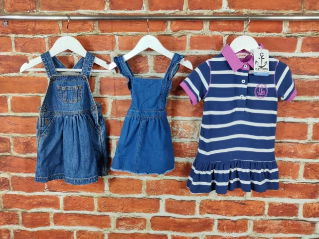 Baby Girls Bundle Age 12-18 Months Gap Zara Lazy Jacks Denim Pinafore Dress 86Cm