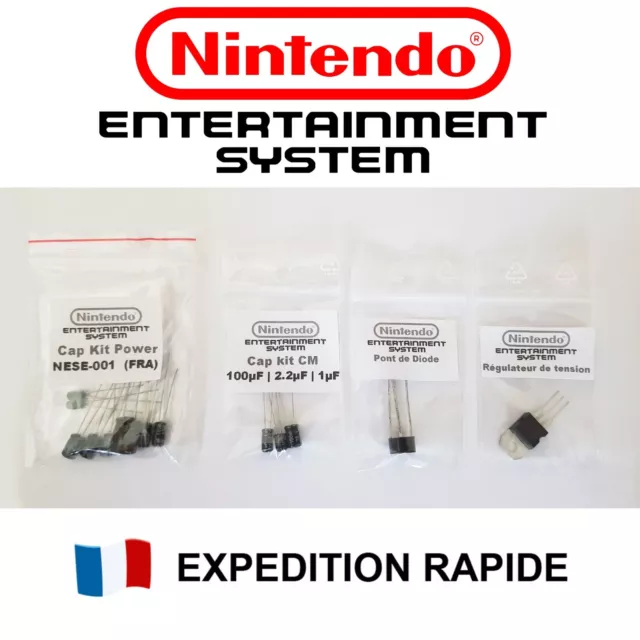 Full Cap Kit condensateurs - réparation Nintendo NES-001 FRA - Pont de Diodes...