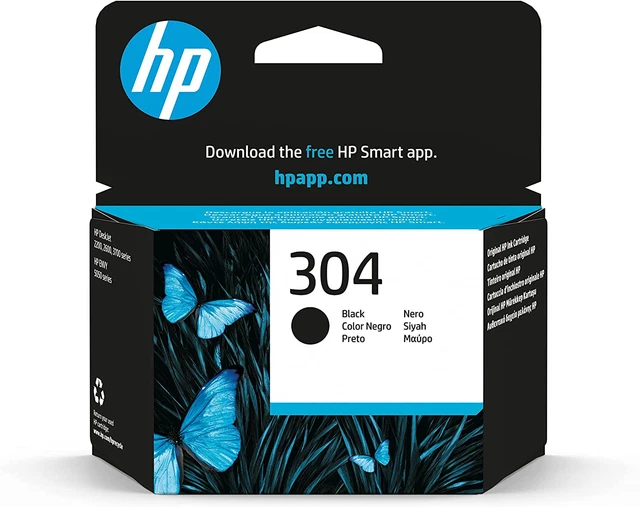 HP 304 Nero, N9K06AE, Cartuccia Originale HP, Compatibile Con Stampanti HP Deskj