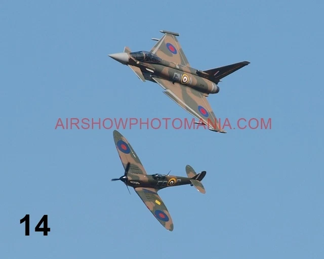 1 X Eurofighter Typhoon Supermarine Spitfire Photograph 1