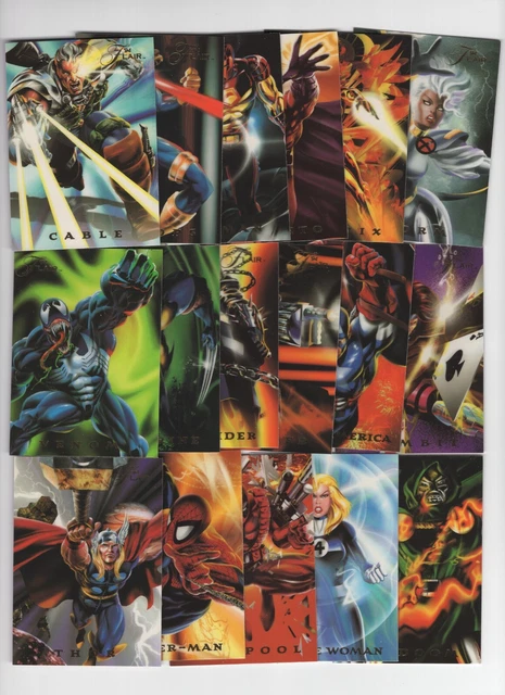 Marvel Flair Annual 1994 Fleer Power Blast Set of 18 Chase Trading Cards