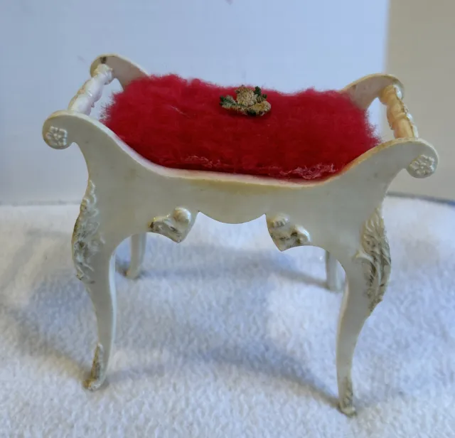 Vintage Barbie Vanity  Stool 1963 Suzy Goose with Red Cushion -This has Yellowed