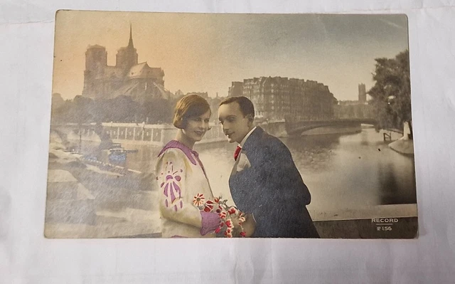 Cartolina Innamorati A Parigi Record 2 156 RV5 ^