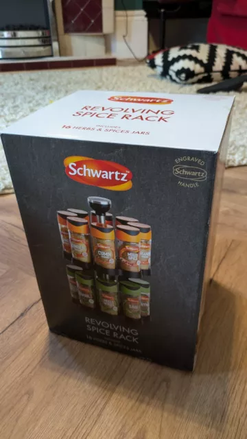 REVOLVING ROTATING SPICE Rack Jar Herbs Spices Set Engraved Handle 8pc Schwartz 20.63 PicClick UK