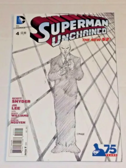 💎DC Superman Unchained #4 Jim Lee 1:300 Sketch/Black & White variant! RARE! NM+