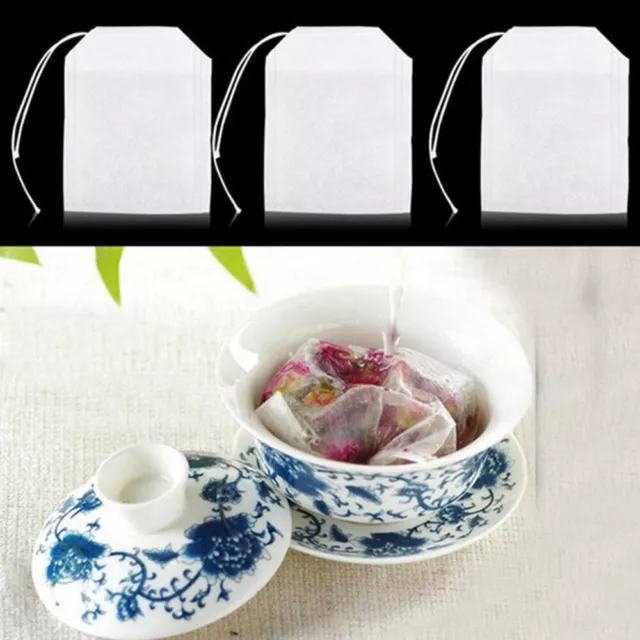 Bulk Pack of 100 Disposable Empty Tea Bags String Heat Seal Filter Paper
