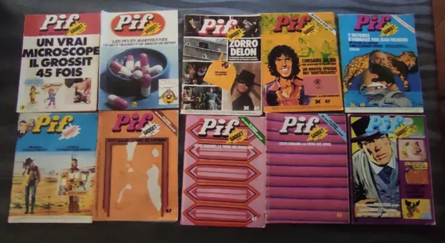 Lot De 10 Magazines Pif Gadget Vintage Années 70  Vaillant N°1