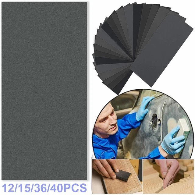 sec humide Meulage abrasif Ensemble de papier de sable imperméable Grit mixte