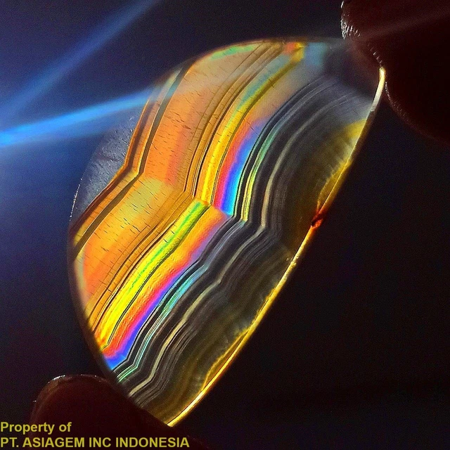 14ct 'A' Grade Rainbow IRIS AGATE ~Multi-Color Fire~ 1-of-a-kind ~100% Natural