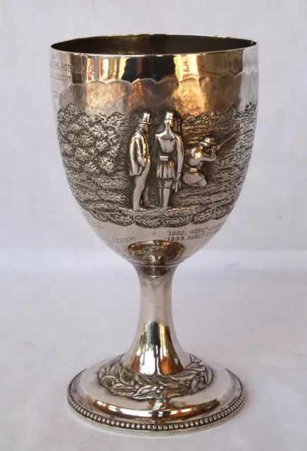 Magnificent 1861 English Sterling  Silver Hunting Trophy Cup