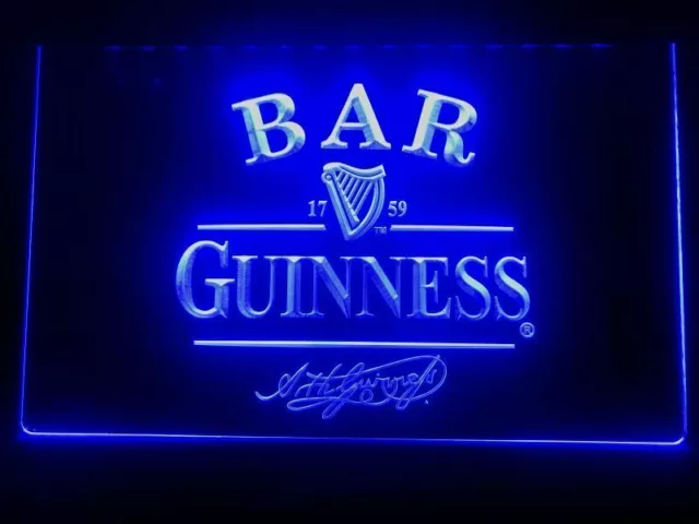 Bar Guinness Beer Led Letrero de luz de neón Pub Hombre Cueva Decoración...