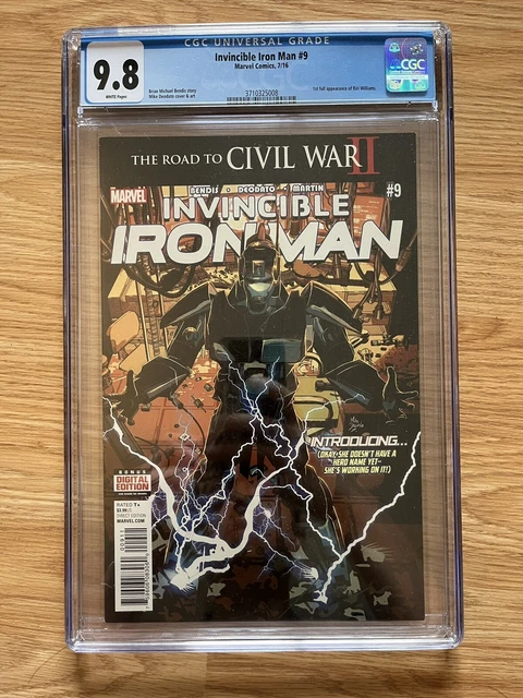 Invincible Iron Man #9 CGC 9.8 (2016) 1st Full App. of Riri Williams! KEY! L@@K!