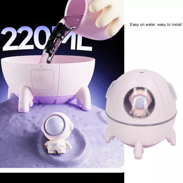 Space Capsule Humidifier Humidifier With Diffuser Night Light (Light Purple) ◑