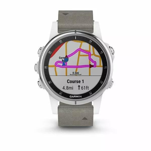 Garmin Fenix 5S Plus Saphir W Blanc/Gris 010-01987-04 Autorisé Dealer