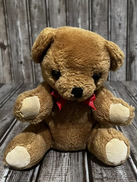 80s Vintage Wind Up Music Brown Teddy Bear Plush Made In Korea