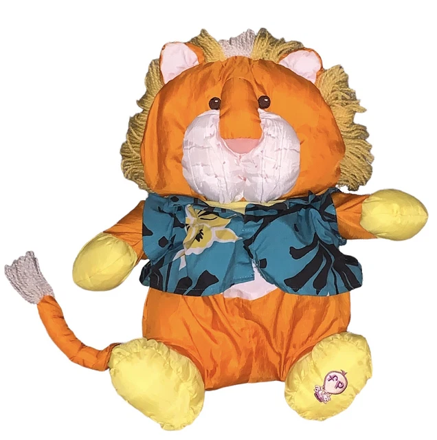 Vintage 1987 Puffalump Lion Plush w/ Hawaiian Shirt Fisher Price 16 Inch