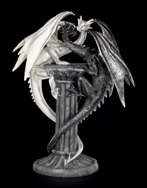 Figura de Dragón - Darkwhite De Columna - Gothic Fantasy Estatua