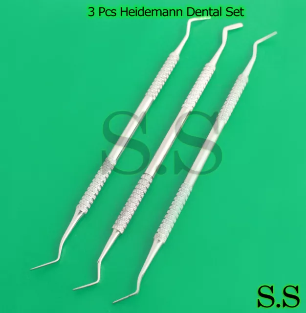 3 Pcs Heidemann Dental Plastic Amalgam Composite Filling Instruments