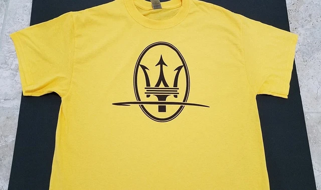 New MASERATI T-SHIRT LOGO BADGE EMBLEM SPYDER SUV GHIBLI GRAN Turismo YELLOW @@