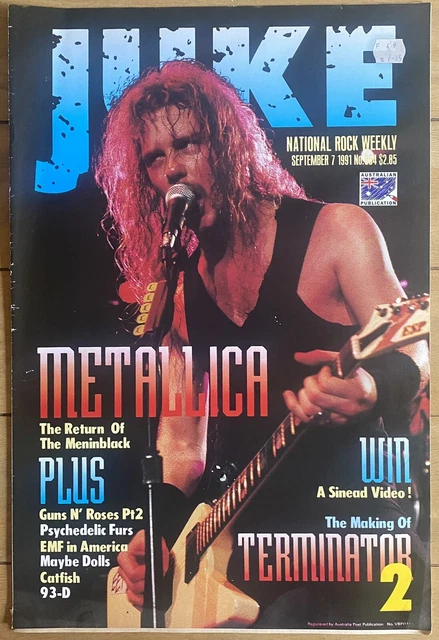 JUKE MUSIC MAGAZINE #854 1991 Metallica, Guns n Roses, You Am I, EMF ...
