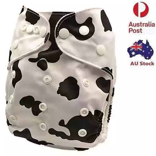 Cow Design MCN Ultra Dry Unisex Nappy Reusable Quality Modern Cloth Nappy (D146)