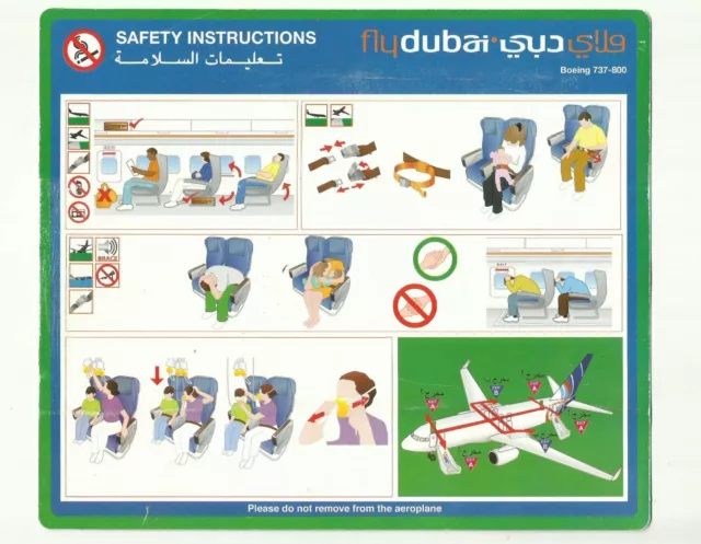 flydubai BOEING B737-800 AIRLINE SAFETY CARD