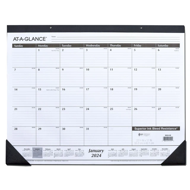2024 ATAGLANCE SK2400 Desk Pad Calendar, 213/4 x 17" 18.99 PicClick