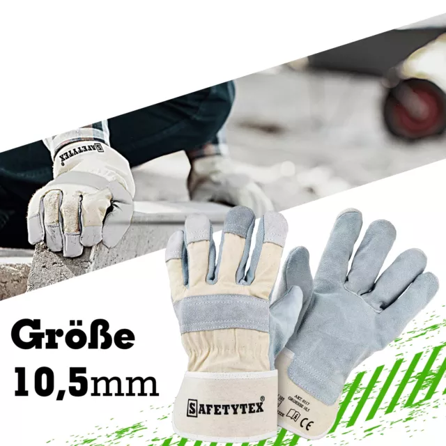 12 - 120 Paar Arbeitshandschuhe Leder Größe 10,5 Rindspalt Lederhandschuhe 0117 3