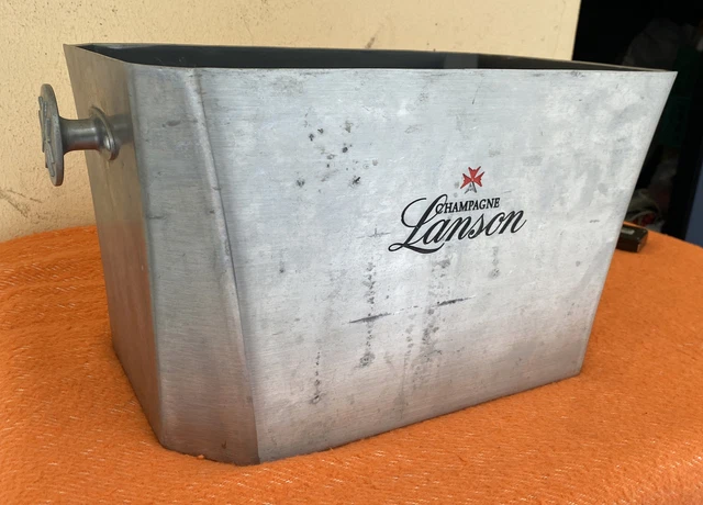Grand Seau à Champagne Lanson En Inox - Fabriqué En France, Hauteur 30cm
