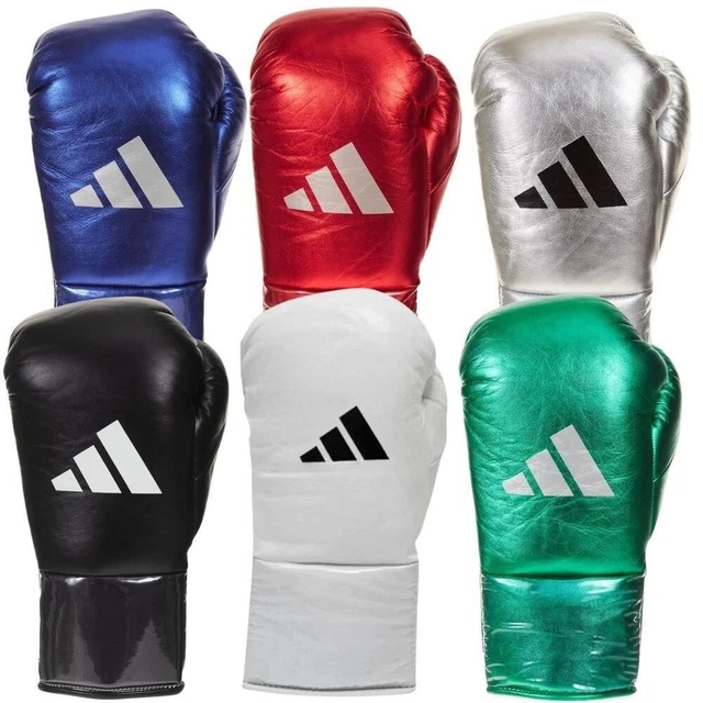 adidas AdiStar 3.0 Leather Pro Boxing Gloves BBBC Approved Metallic Mens