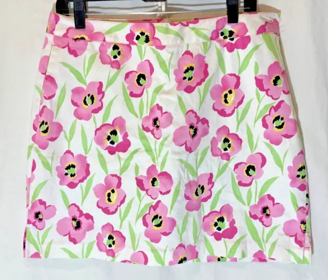 EP Pro Womens Golf Athletic Stretch Skort Size 12 White Pink Floral Tropical
