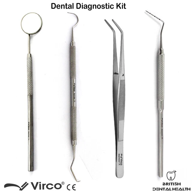 Poignée De Miroir Buccal Dentaire Avec Têtes - En Acier Inoxydable - Garantie 3 Ans