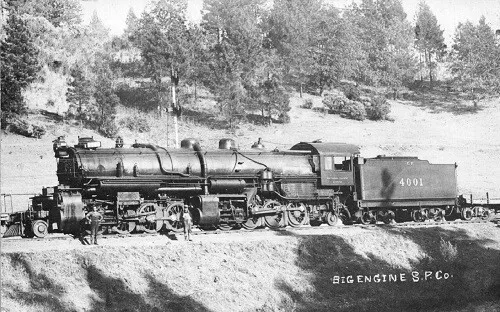 Southern Pacific Railroad Train Big Engine Great Bend Kansas KS Reprint Postcard