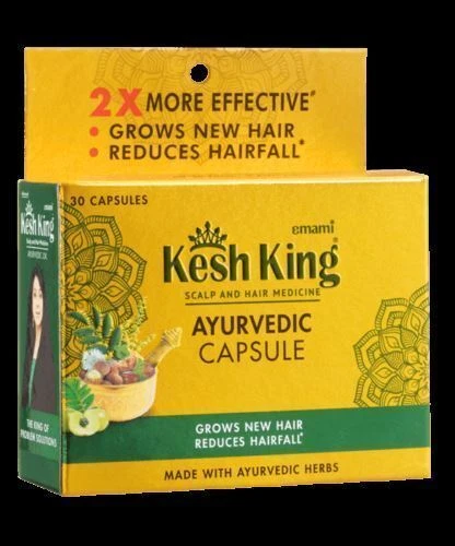 Cápsula de cabello ayurvédico Kesh King (30 cápsulas) previene el encanecimiento prematuro