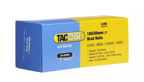 Tacwise 0401 Tipo 18G/50MM Galvanizada Clavos, Plata, 5000 Paquete