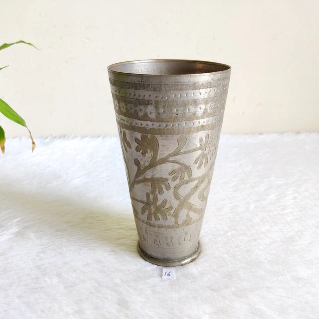 Vintage Old Original Solid Brass Handcrafted Water Juice Milk Lassi Beer Tumbler