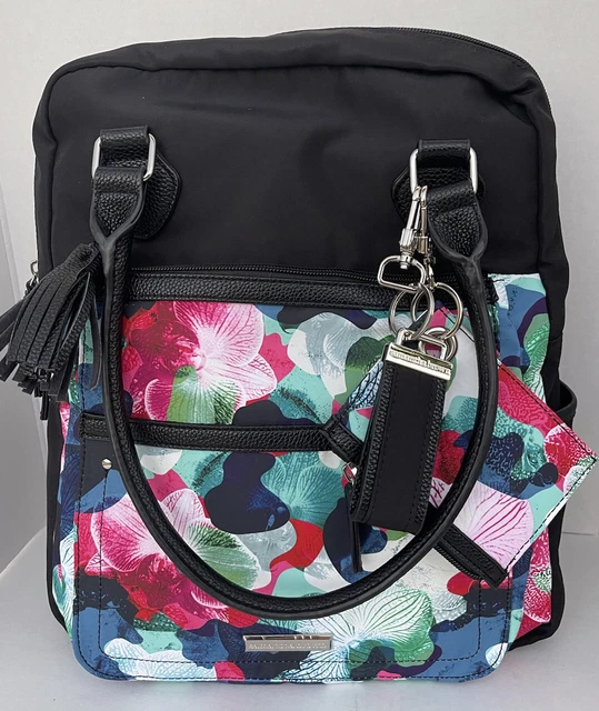 SAMANTHA BROWN To-Go Convertible Backpack & Insulated Lunch Tote Orchid Camo Set 13