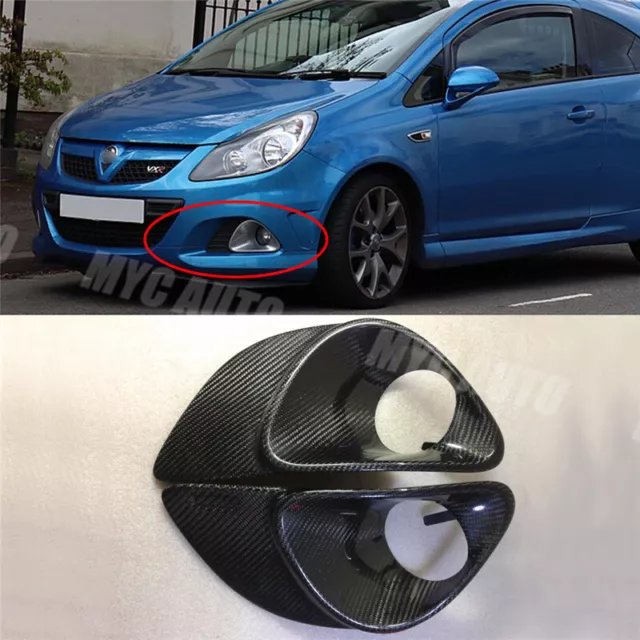 Per Vauxhall Opel Corsa D VXR OPC Coprifanghi fendinebbia in vera fibra di carbonio