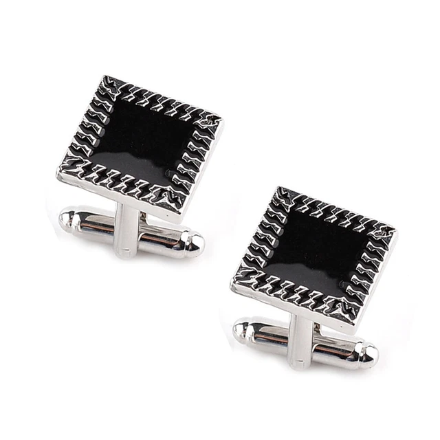 2pcs Hommes Boutons de manchette Square Cuffs Style Business Hauts Business