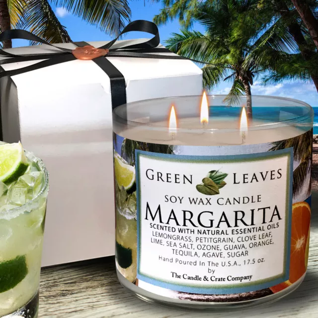 Margarita Scented 3-Wick Soy Wax Candle, Freshly Handmade When You Order!
