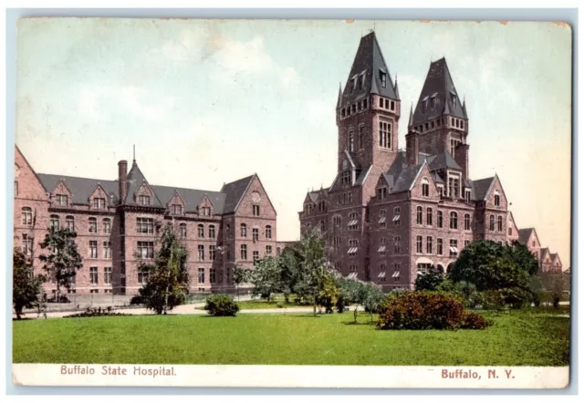 c1905 Buffalo State Hospital Exterior Building Buffalo New York Vintage Postcard