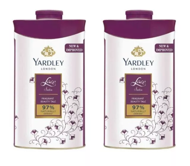 2 x 100gm Yardley London Perfumed Talcum Powder Lace Satin