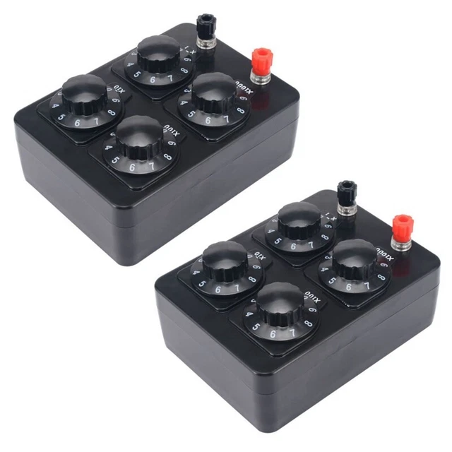 2X 0-9999 Ohm Simple Resistance Box Precision Variable Decade Resistor TeachT6B7