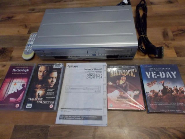 Funai Dvd Recorder With Vhs Video Cassete Recoder-Remote-Instuctions-Working Vgc