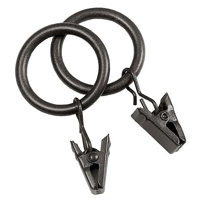 Curtain Ring Clips, Black, 14-Pk. -KN75000V1