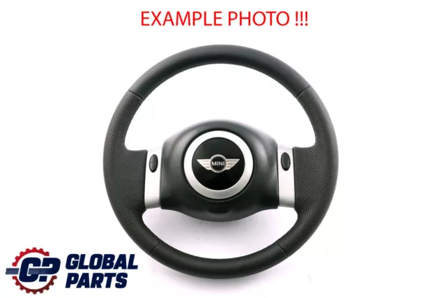 Mini Cooper One R50 R52 R53 NEW Black Leather Steering Wheel Trim 2 Spoke